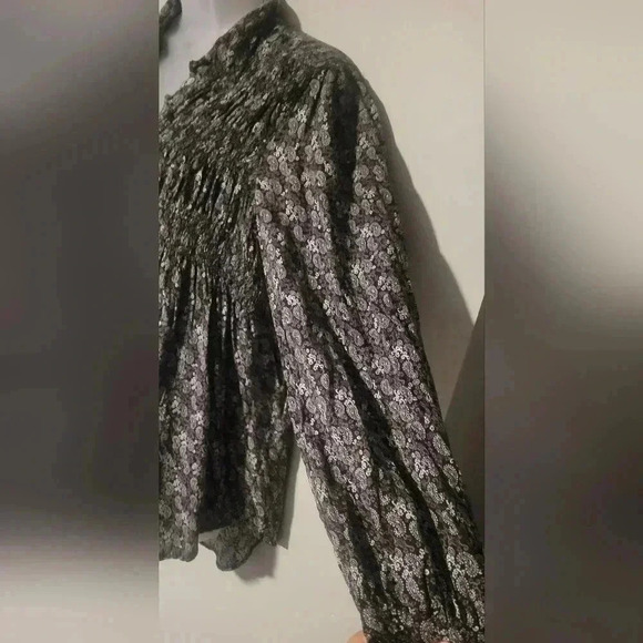 Beachlunchlounge top, Black/White/Brown, Paisley pattern, medium - Picture 6 of 9